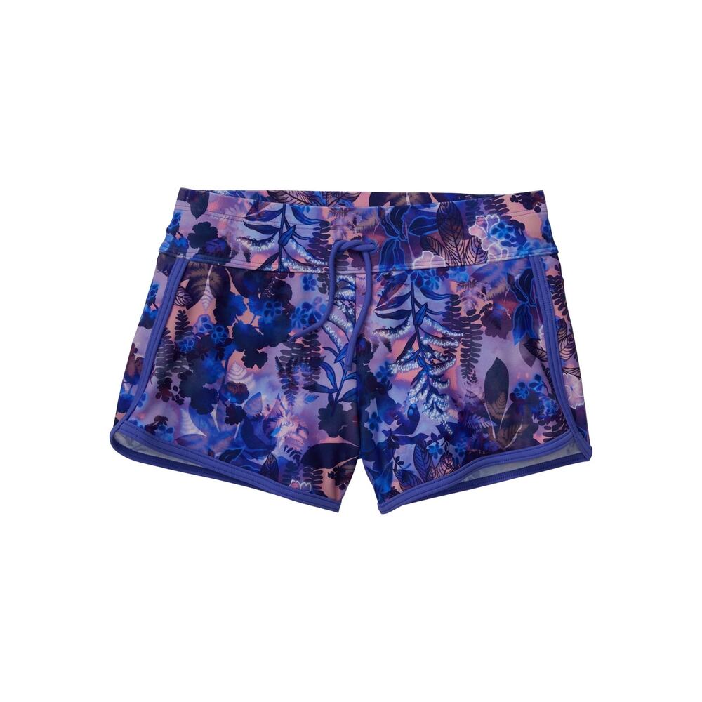 Athleta Girl Cannonball 2.0 Swim Shorts | Purple Floral | Size M (8/10)